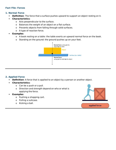 Fact File Forces Physics IGCSE • Year 2