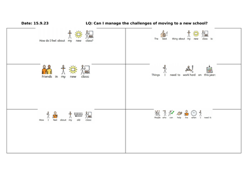 PSHE LQ: Can I manage the challenges of moving to a new school?