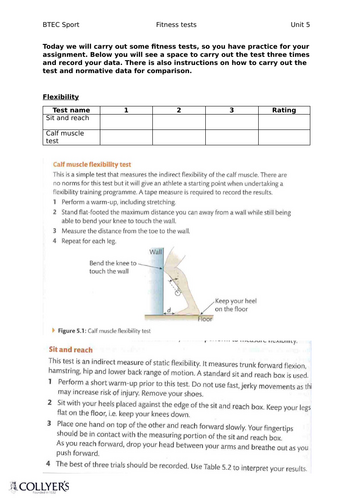 BTEC Sport Unit 5 Fitness Testing