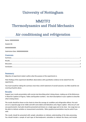 Air Conditioning Report Starter