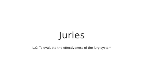 A-Level Law: Juries Lesson - Eduqas English Legal Systems