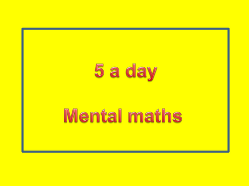 Mental Maths 5 a Day