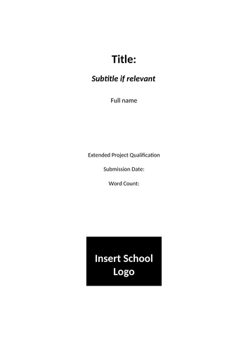 26. Cover Sheet - Extended Project Qualification (EPQ) - H857 - OCR