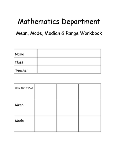 mode median range maths genie