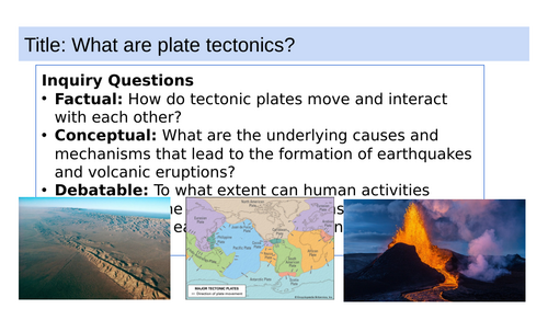 MYP I&S unit of work:  Tectonic hazards