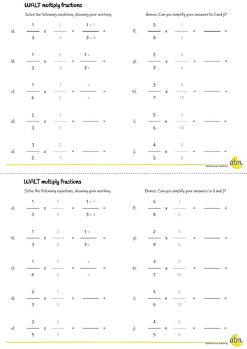 Multiplying Fractions