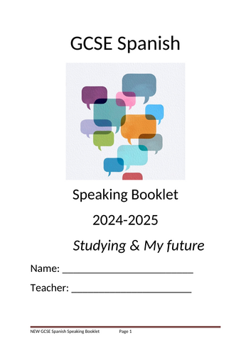 Speaking booklet 5 Studying & future