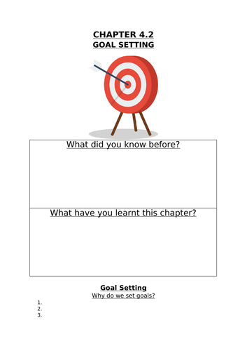 OCR GCSE PE Chapter 4.2 Goal Setting