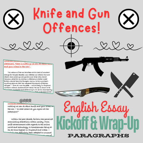 IGCSE: Knife & Gun Crimes: Impactful Essay Openings: 2 Sample Answers for Kids 12+ in age (Exam Pre)