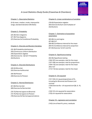 AH Statistics - Page References from Textbooks