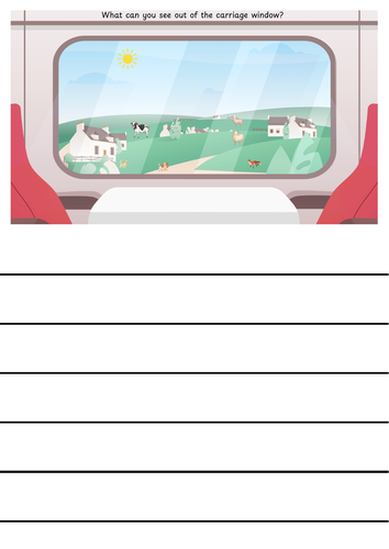 Train carriage cvc word and phrase writing (phase 2 and 3)