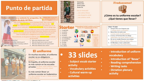 2026 Spanish AQA GCSE Module 5.1 - Un día en el insti
