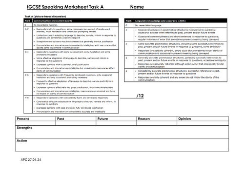 IGCSE Pearson Edexcel Marksheets