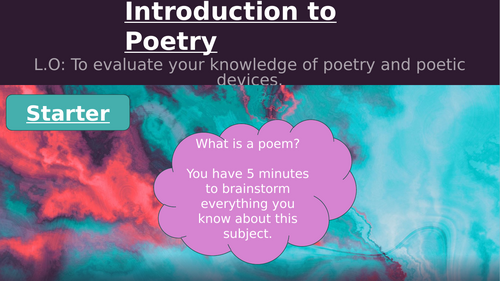 KS3 Introduction to Poetry