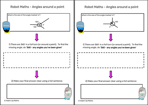 Step-by-step guides (Robot Maths) for 35 'Geometry' Topics