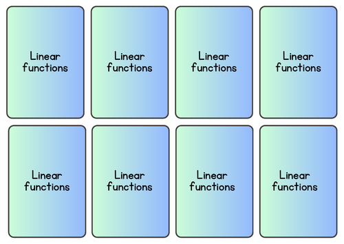 Math game Memory linear functions