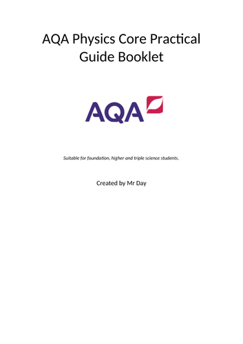 AQA GCSE Physics Core Practical Booklet | Teaching Resources
