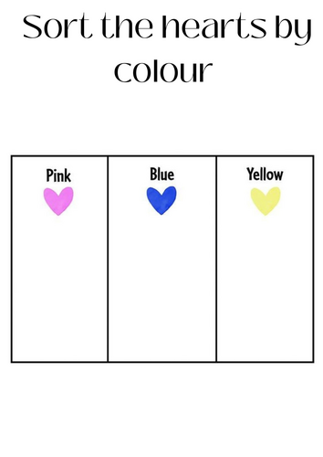 Colour sorting hearts