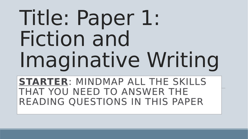 Edexcel English Language Paper One