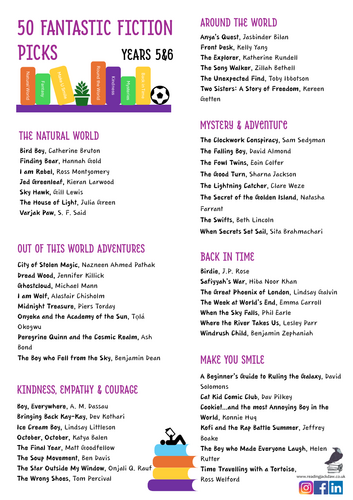 2025 KS2 Booklists-50 Fantastic Fiction Picks
