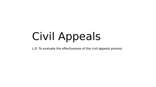 A-Level Law: Civil Appeals Lesson - Eduqas English Legal Systems