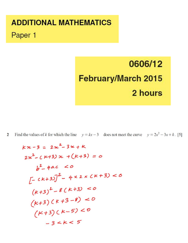 IGCSE-0606_March 2015_Paper 1 Version 2_Solutions