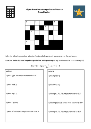 Higher Functions - Composite and Inverse Cross Number