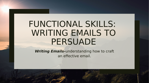 Functional Skills: Formal Email