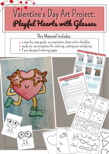 Art Project: Valentine's Day - Playful Hearts with Glasses