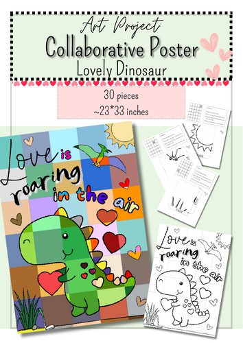 Art Project: Collaborative Poster - Lovely Dinosaur