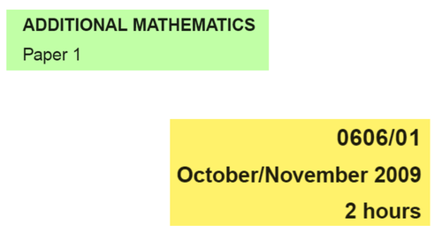 0606-Past Year Paper Solutions-November Series From 2002 to 2020 (Additional Mathematics)