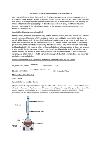 Assignment 4B: Laboratory techniques and their application