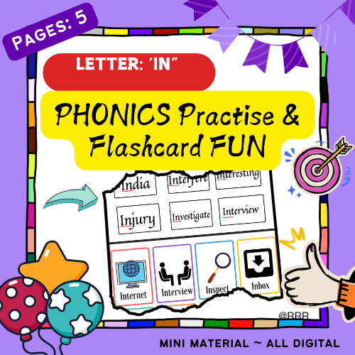 Fun Phonics for Letters "In" (Words & Pictures) for Kids 3-4+ in age! Primary Phonic Learning!