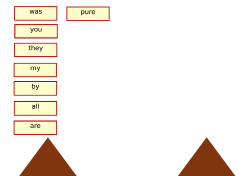 Little Wandle phase 3 tricky words castle matching activity