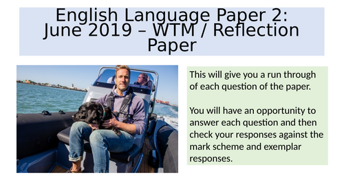 AQA GCSE English Language Paper 2 Mock SOW/ WTM