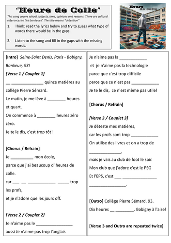 School - Mon école à Bobigny - Song - Heure de Colle (FREE)