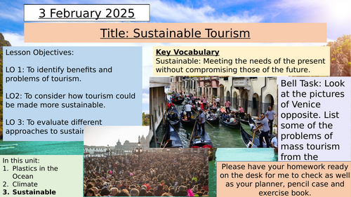 KS3 Sustainable Tourism Lesson