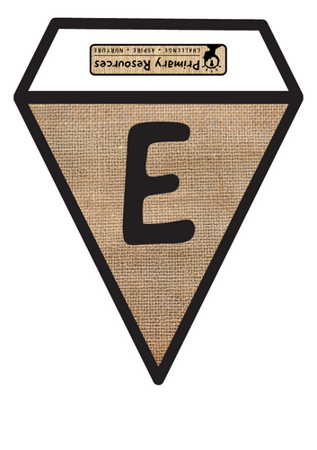 Hessian Classroom Bunting (Black Lettering / Triangle Flag)