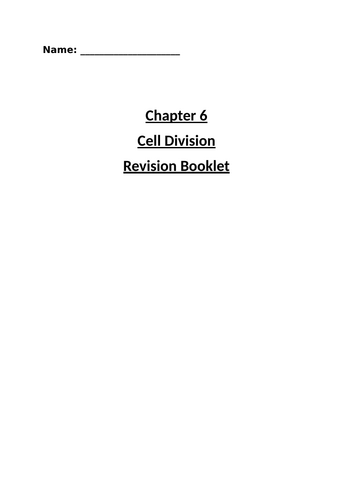 OCR AS level biology cell division revision booklet