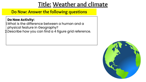 KS3: Weather and Climate: L1 What is Weather