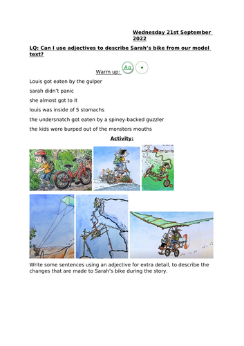 Texta That Teach - The Day Louis Got Eaten: using adjectives to describe