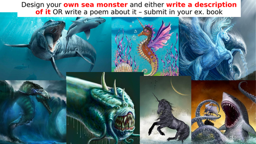 Create a sea monsters homework sheet