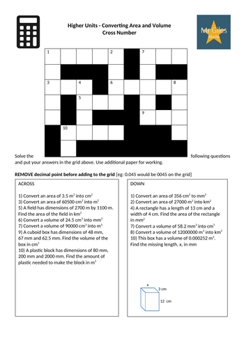 Higher Units Topic Cross Number Bundle