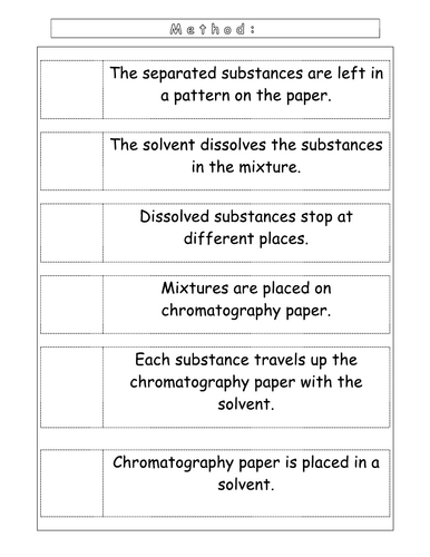 Year 7 - Particulate of nature L8 Chromatography (Worksheet)