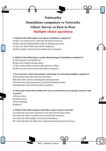 Networks: Stand alone computers vs Networks STARTER, PLENARY, RETRIEVAL QUESTIONS