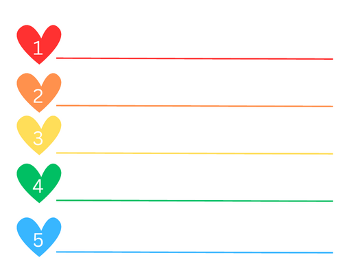 Valentines 1 - 5 number formation