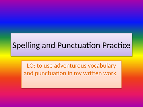 Spelling Punctuation Grammar