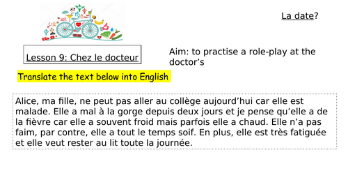 Module 4 Unit 3 ça ne va pas? Edexcel GCSE French 2024