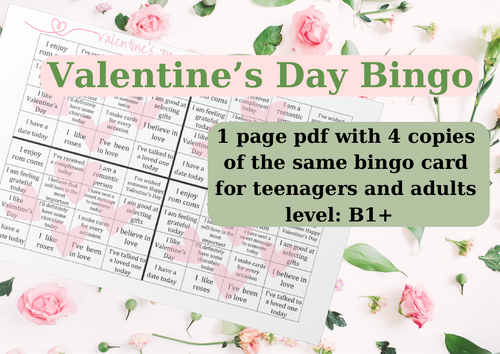 Valentine's Day Bingo - ESL classroom game