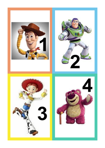 toy story number cards Numicon